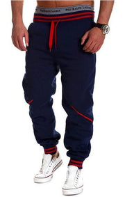 Stylish Hip Hop Harem Jogger in navy with red accents, perfect for casual and active wear.