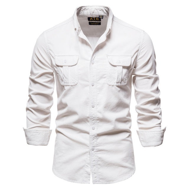 View details for Shirts For Men Wear Shirt College Tops Longsleeve Blue