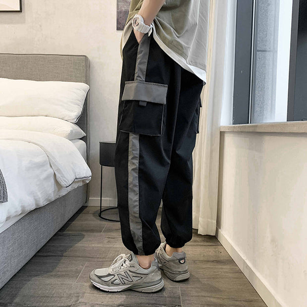 overalls mens loose plus size casual jogger pants.