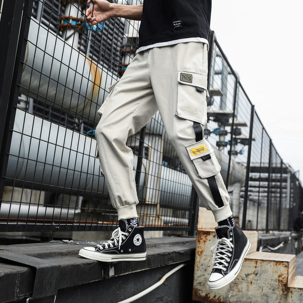 overalls mens loose plus size casual jogger pants.