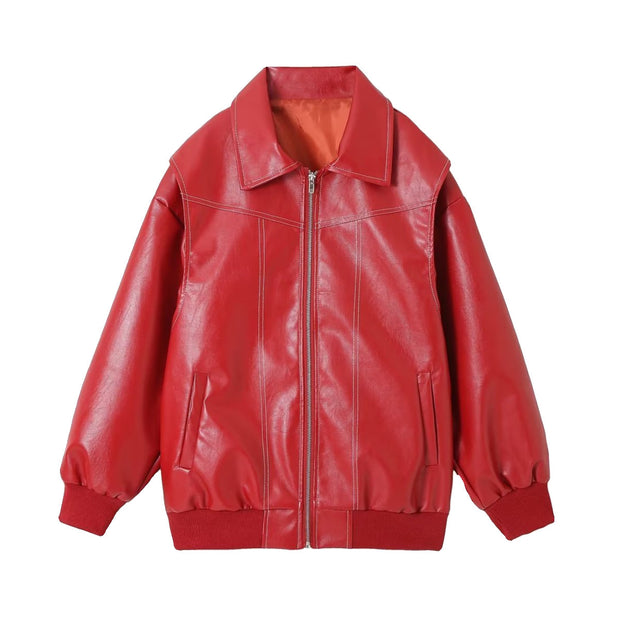 View details for Loose Fashion Retro Jacket Cool Stand Collar Long Sleeve Jacket Womens Clothing