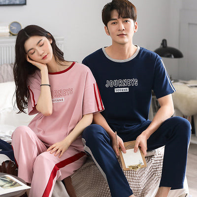 View details for Men And Women Fashion Casual Cotton Short-sleeved Shorts Home Wear Set 