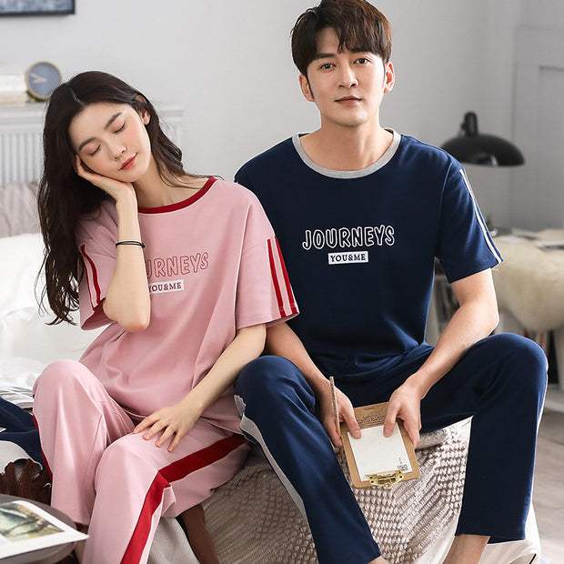 View details for Men And Women Fashion Casual Cotton Short-sleeved Shorts Home Wear Set 