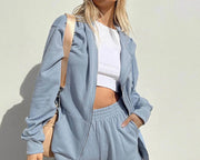loose hooded sportwear joggers pants womens suit