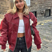 View details for Loose Fashion Retro Jacket Cool Stand Collar Long Sleeve Jacket Womens Clothing