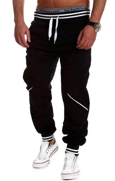 Hip Hop Harem Jogger in black with stylish design and drawstring waistband, ideal for casual streetwear.