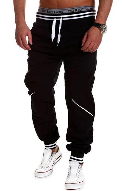 Hip Hop Harem Jogger in black with stylish design and drawstring waistband, ideal for casual streetwear.