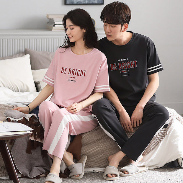 View details for Men And Women Fashion Casual Cotton Short-sleeved Shorts Home Wear Set