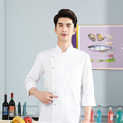 View details for Men Uniform Professional Jacket Outfit Long Sleeve Coat Restaurant Chef Wear 