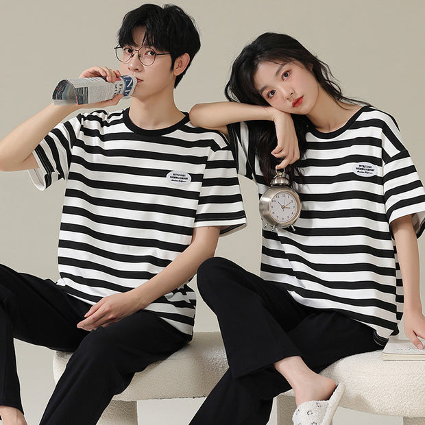 View details for Men And Women Fashion Casual Cotton Short-sleeved Shorts Home Wear Set