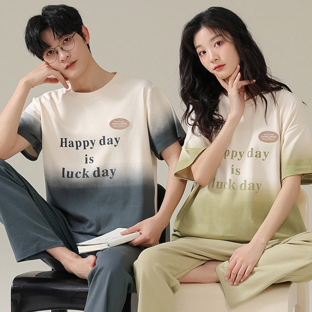 View details for Men And Women Fashion Casual Cotton Short-sleeved Shorts Home Wear Set