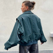 View details for Loose Fashion Retro Jacket Cool Stand Collar Long Sleeve Jacket Womens Clothing