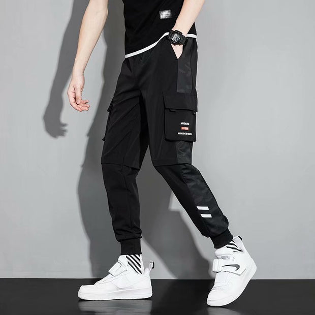 overalls mens loose plus size casual jogger pants.