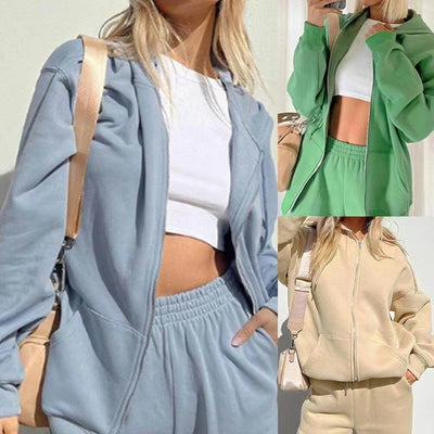 loose hooded sportwear joggers pants womens suit